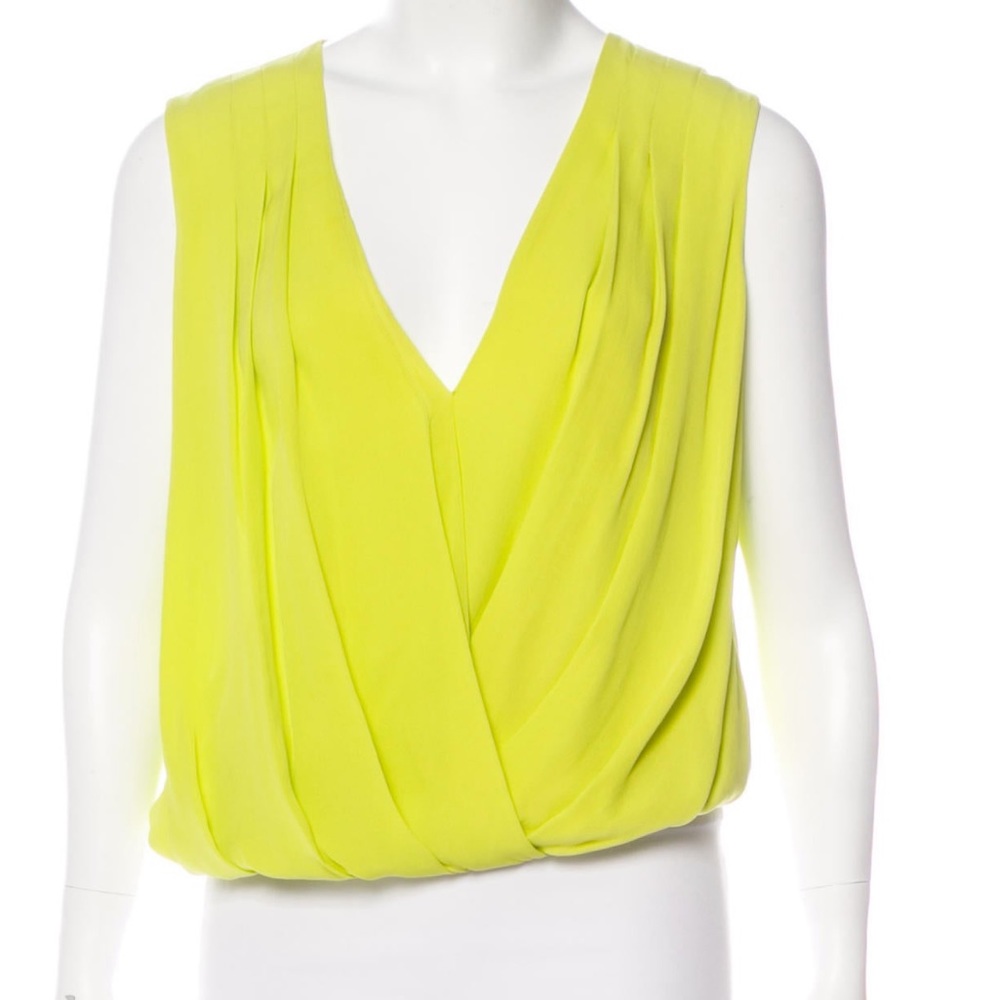Alice + Olivia Silk Pleated Top size S